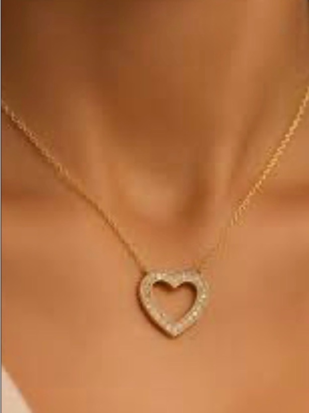 Swarovski Rose Gold Double Heart Pendant Necklace with Clear Crystals NWT - Picture 2 of 8